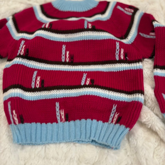 VTG Kids Jay Bee Togs Acrylic Striped Knit Sweater Size 6 Deadstock - Picture 2 of 5